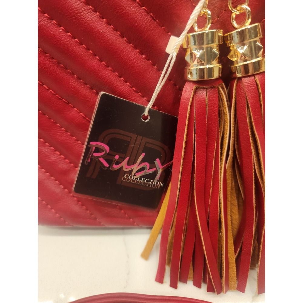 Ruby Collection Solid Red Purse Crossbody Handbag… - image 3